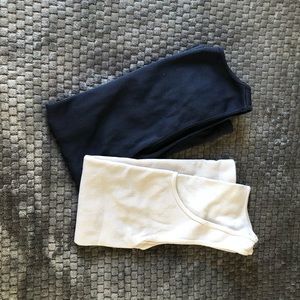 White tank top and blue